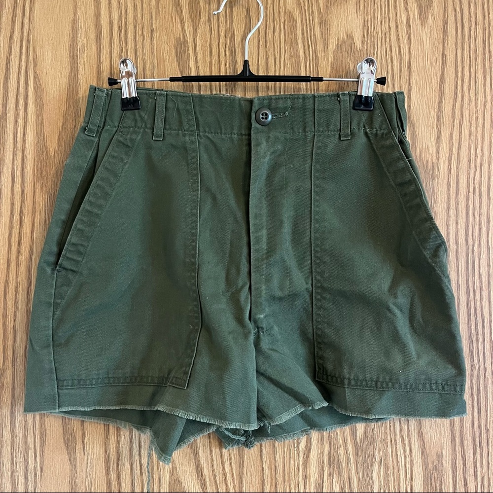 High waisted green cargo pants